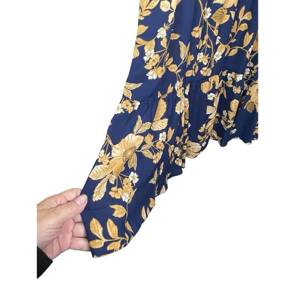 Nanette Lepore Navy Blue Floral Womens Sleeveless Printed Midi Dress‎ Size 16 - Picture 4 of 12